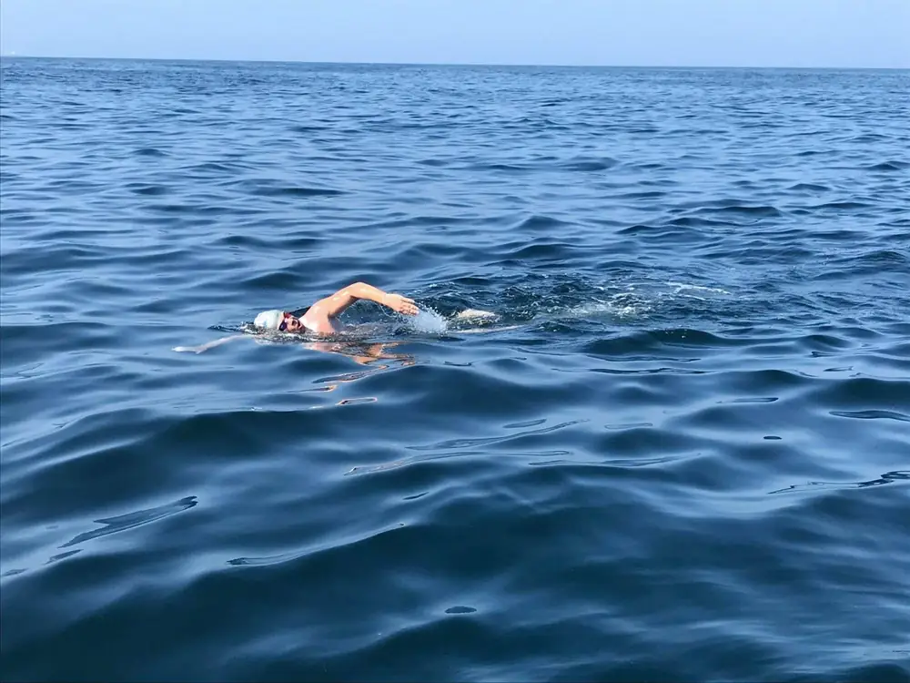 Alain Simac en nage en eau libre